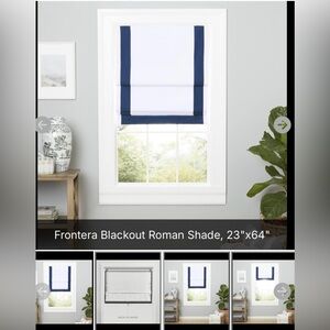 NIB Blackout Roman Shade - Navy and White